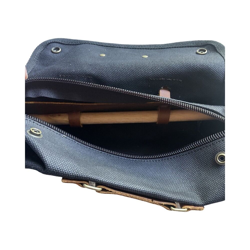 New Cardiff Kilgetty Roll Bag Cycling Bag Collection Black Canvas - Picture 5 of 6